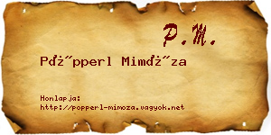 Pöpperl Mimóza névjegykártya